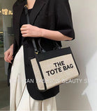 2023 Ladies Straw Tote Bag fo Women Beach Handbag Female Shoulder Bag Fashion Large Capacity Corssbody Bag