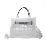 Women Large Capacity PVC Tote Bags Tendecia Shoulder Handbags Female Letter Printed Big Hand Crossbody Shopping Bag For Summer