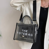 Women Large Capacity PVC Tote Bags Tendecia Shoulder Handbags Female Letter Printed Big Hand Crossbody Shopping Bag For Summer