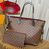 tote bag Designer bags wallet Fashion Totes Leather messenger shoulder handbag Women Bags High Capacity Composite Shopping bagss old flower Brown lattice MM 2023